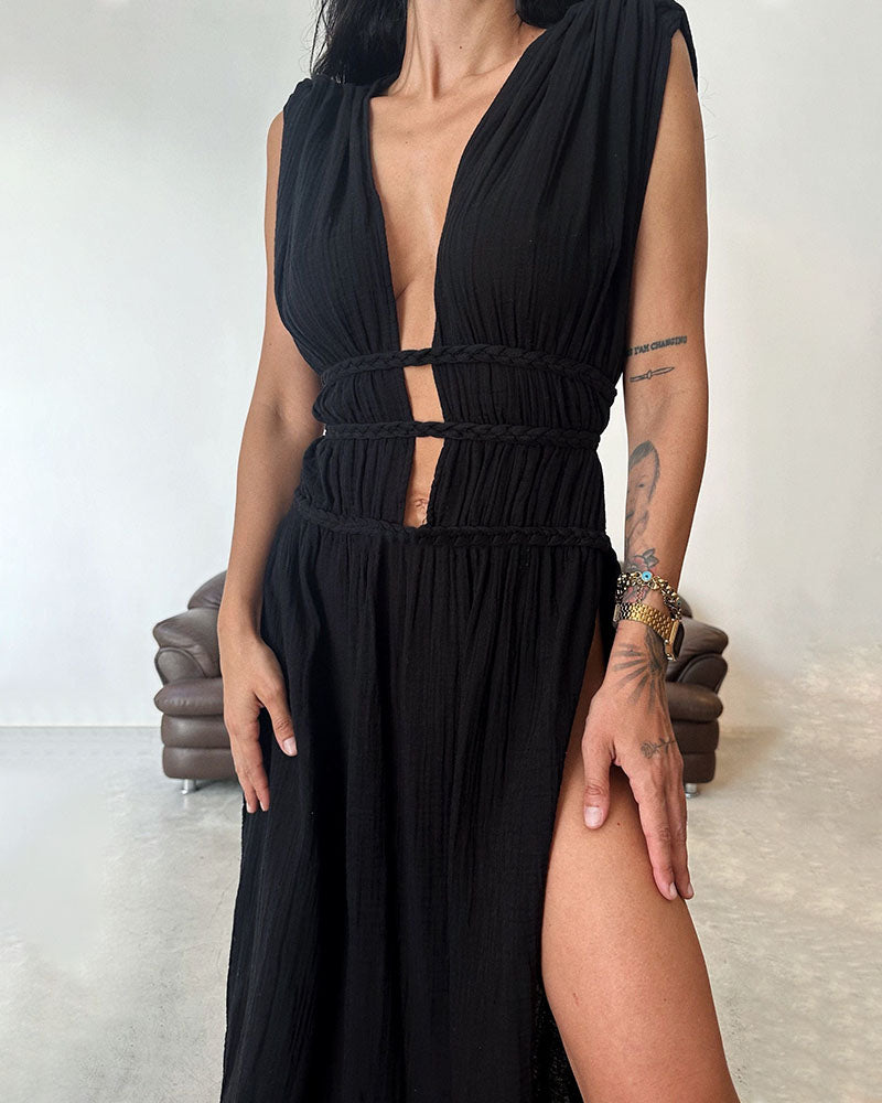 Zolla - Texturiertes Kleid mit Schlitz