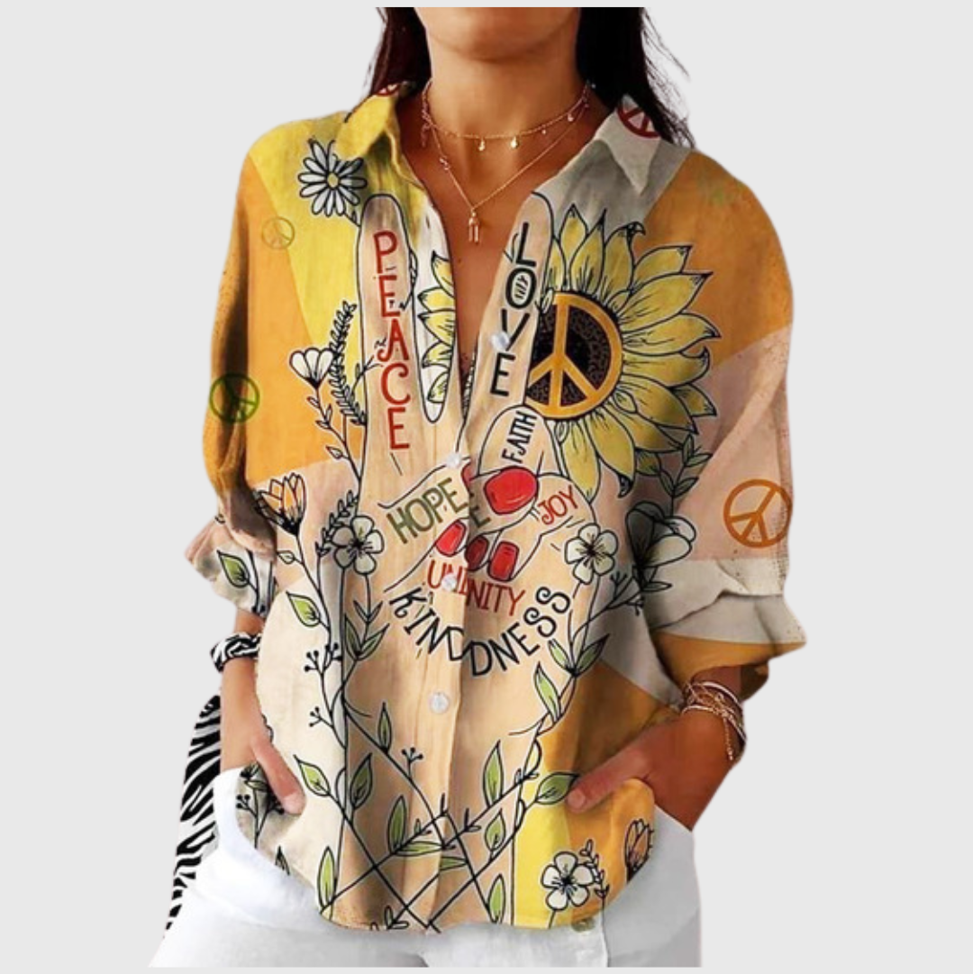 Leichte und farbenfrohe Druckbluse
