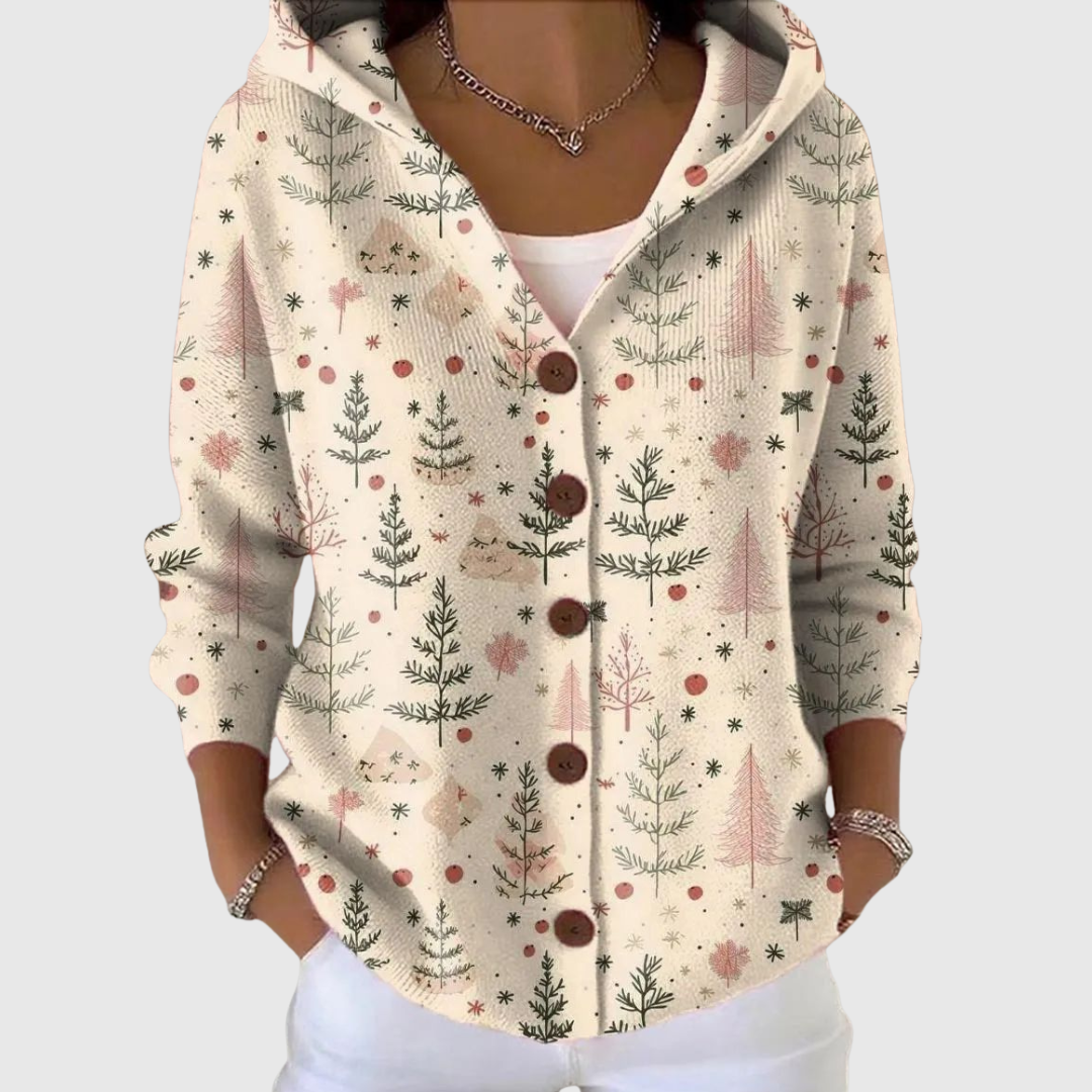 Cardigan mit Kapuze aus Strick