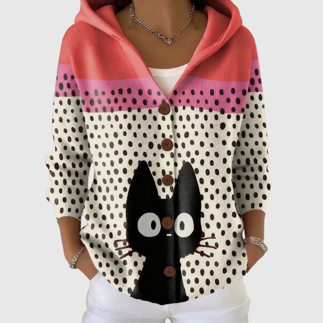 Cardigan mit Kapuze aus Strick