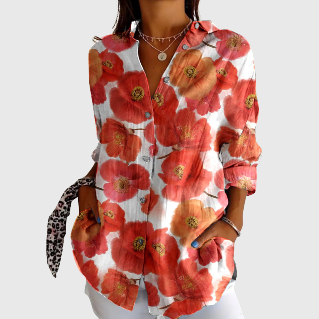 Leichte und farbenfrohe Druckbluse