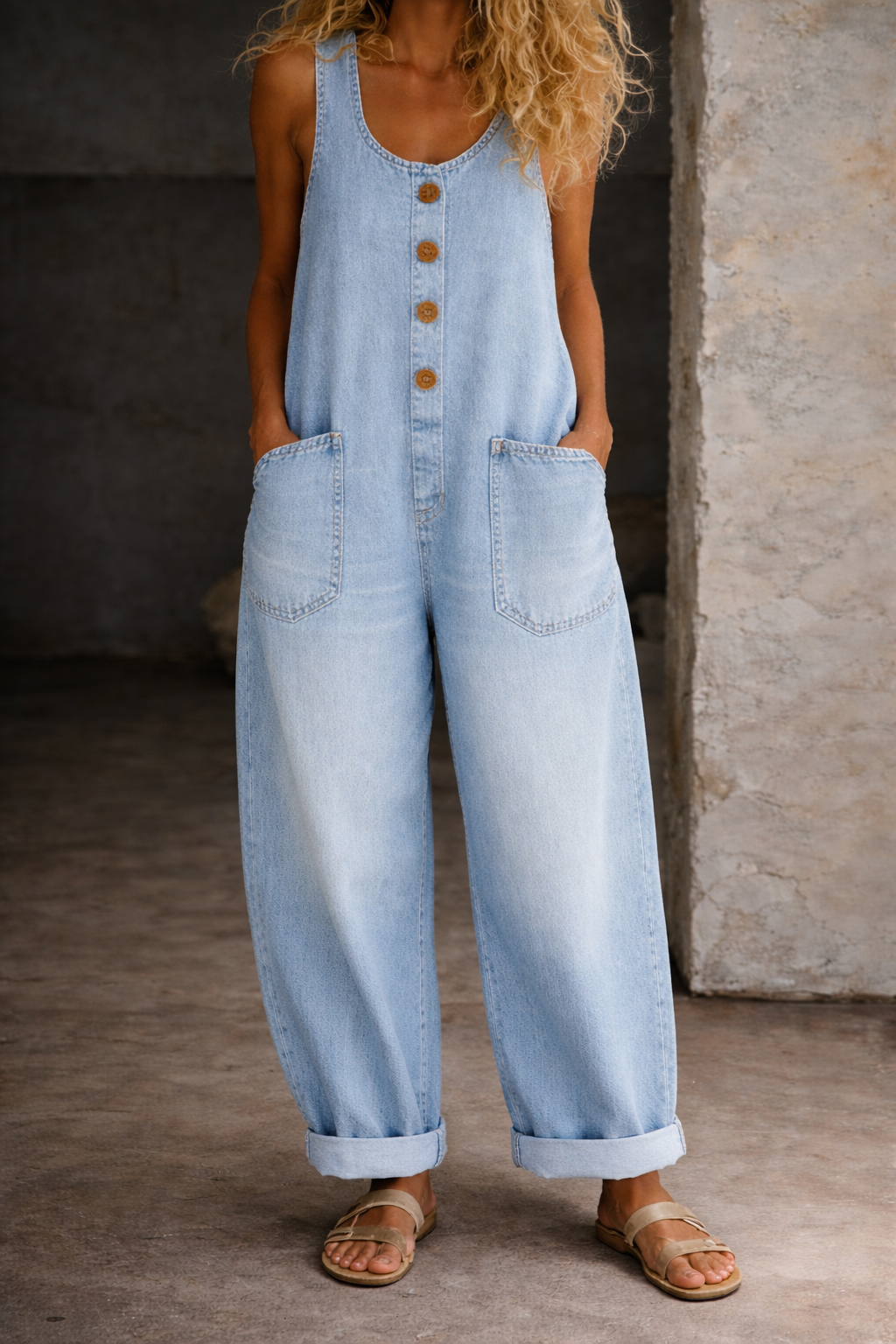 Vera - Vintage-gewaschenes Baumwollkleid