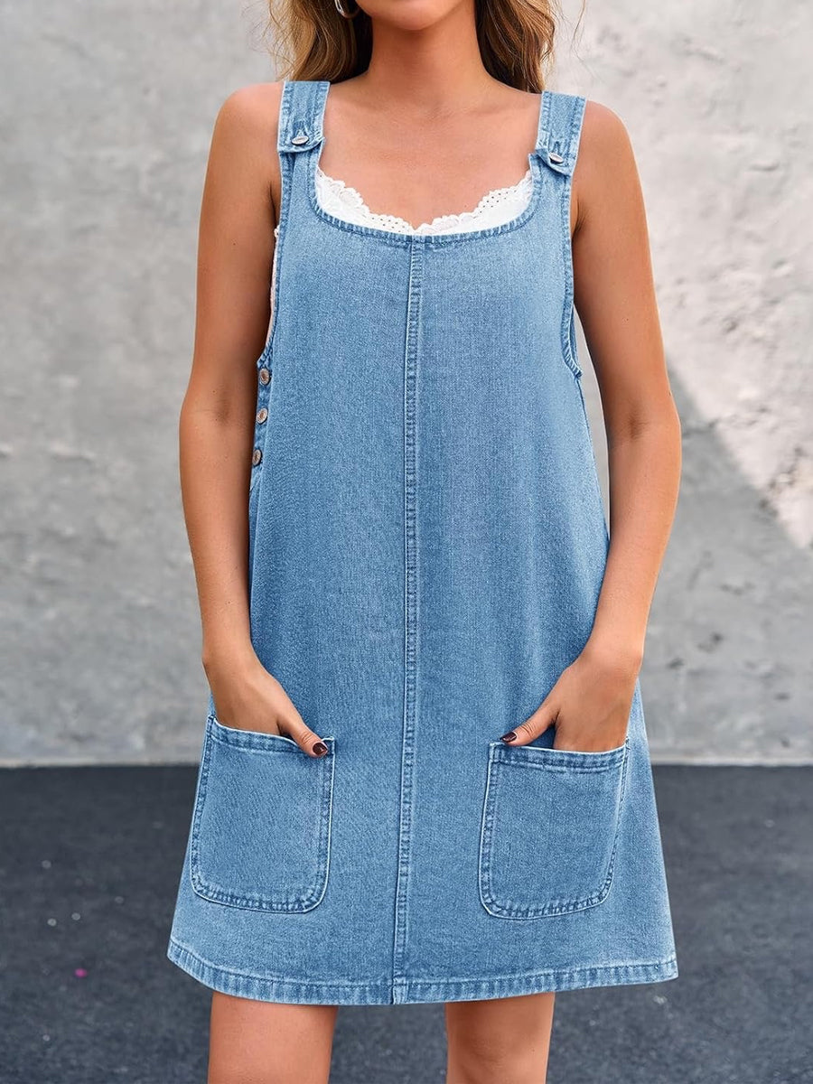 Eva - Lässiges Jeanskleid mit Trägern