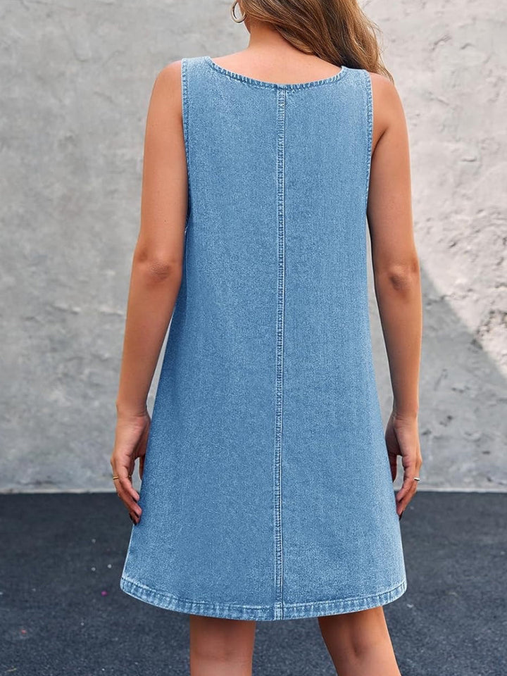 Eva - Lässiges Jeanskleid mit Trägern