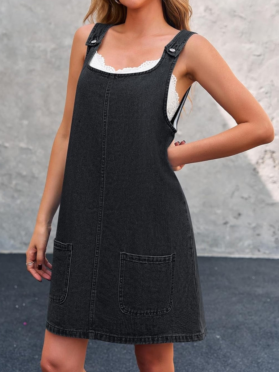 Eva - Lässiges Jeanskleid mit Trägern